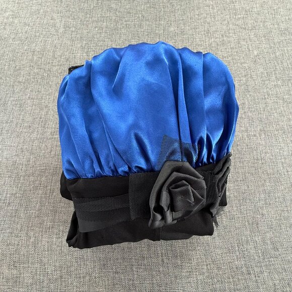 Snap Formal Dress Party Event Prom Blue & Black Adjustable Straps Juniors 7 Rose - Picture 13 of 14